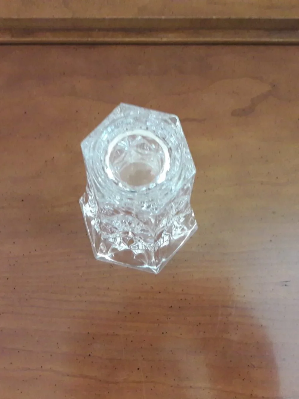 Vintage Cristal France Flower Vase Cross Hatch Pattern